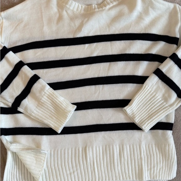 Striped Black and White Sweater - Picture 1 of 4
